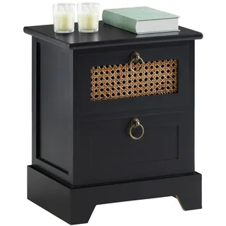 CARO-Möbel Nachttisch Padma , Holz Paulownia Vintage, 35x43x29 cm, Schlafzimmer, Nachttische