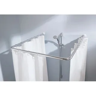 KLEINE WOLKE Duschvorhangstange Quattro Ø 25 mm 200 cm silber