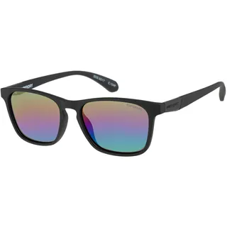 Sonnenbrille SUPERDRY "Modell 996082", Herren, schwarz, matt, Sonnenbrillen Sonnenbrille, Vollrand, verspiegelte Gläser, Markenlogo am Bügel