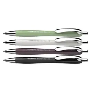 Schneider Kugelschreiber Slider Rave XB farbsortiert, Schreibfarbe: blau, 3 St. + GRATIS 1 St.