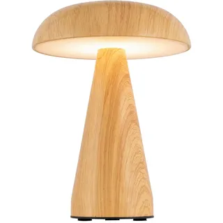 Novel Tischleuchte , Naturfarben , Metall, Kunststoff , Holzoptik , 60 mm , Pilz , 21 cm , RoHS, ISO 9001, Bsci, Ce , Farbwechsler, 3 Helligkeitsstufen, tragbar , Lampen & Leuchten, Innenbeleuchtung, Tischlampen, Tischlampen