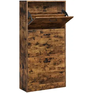 VASAGLE Schuhschrank 60 x 120 x 24 cm braun / braun