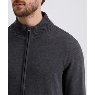 Strickjacke PIERRE CARDIN "Strickjacke StKrgRV", Herren, Gr. XL, grau (anthrazit), Strick, Obermaterial: 100% Baumwolle, unifarben, regular fit normal, ohne Ausschnitt, Rippbündchen, Strickjacken Strickjacke, mit Taschen