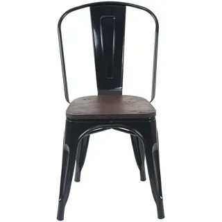 MCW Stapelstuhl A73 Holz-Sitzfläche Schwarz