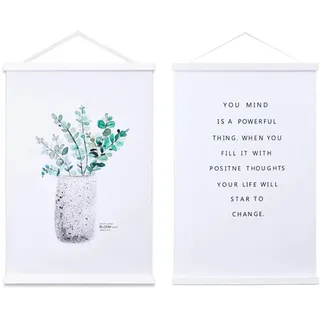 Ywlake A1 Posterleiste Posterschiene Posterleisten, Magnet Magnetische Holz Poster Aufhänger Halter Rahmen Leisten Bild Bilder Bilderrahmen Bilderleiste 61x91.5 60x80 (61cm, Weiß, 2 Packungen)