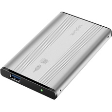 LogiLink USB 3.0 Festplattengehäuse für 2,5" SATA-Festplatten, Alu Gehäuse, Farbe: Silber