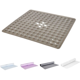 TranquilBeauty Quadratisch Silber Duschmatte rutschfest 53x53 cm | Antirutschmatte, Anti-Schimmel, Maschinen waschbar - Duschmatte mit Saugnäpfen Ideal für Begehbare Duschwannen, Senioren & Kinder