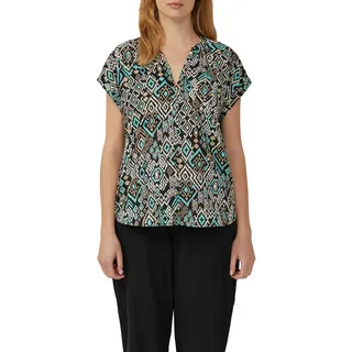 s.Oliver Klassische Bluse mit All-Over Print, schwarz