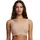 Damen Softstretch Gepolsterter Bralette mit V-Ausschnitt BH Undurchsichtige Nude-Rouge M/L