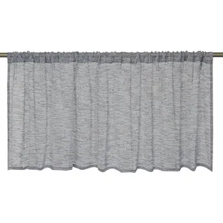 Scheibengardine mit Stangendurchzug Liem anthrazit 140x48 cm