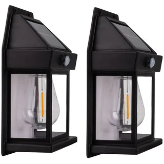 NÄVE Solarleuchte Kunststoff 12 cm x 17 cm 2er Set schwarz