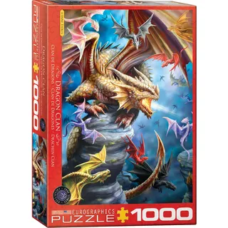 1000 Teile Puzzle - Puzzle - Der Drachenclan von Anne Stokes + Puzzle Zubehör
