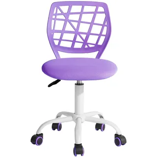 FurnitureR 1 Set Bürostuhl, höhenverstellbar, Drehstuhl mit großem Gitterdesign, Schreibtisch ohne Armlehnen, Bürostuhl, Violett
