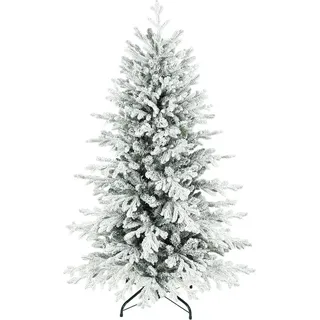 Homcom Künstlicher Weihnachtsbaum, 150cm Christbaum mit Schnee, 1162 Zweigen, Kiefernbaum mit klappbarem Metallständer, Grün - Grün