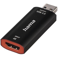 Hama Video Capture Card 4K HDMI zu USB 3.0 Videoaufnahmekarte (zur direkten Aufnahme Spiegelreflexkamera, Camcorder oder Action Cam mit PC, Laptop verbinden für Live Streaming, Gaming, Videokonferenz)