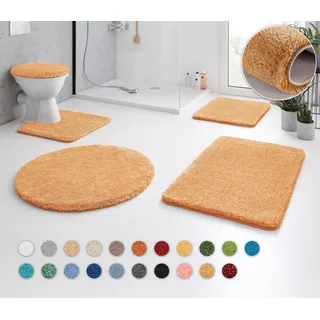 Kleine Wolke Badematte »RELAX« Höhe 30 mm rutschhemmend beschichtet fußbodenheizungsgeeignet Badteppich, Uni Farben, rechteckig, rund & als Set erhältlich, orange