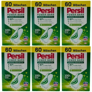 Persil POWER BARS 6 x 60 Stück UNIVERSAL Waschmittel - ab 20° wirksam - 60 WL