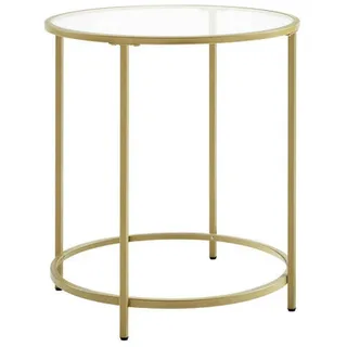 VASAGLE Beistelltisch Glas gold 50,0 x 50,0 x 55,0 cm