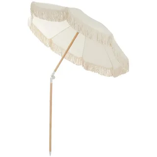 Butlers Strandschirm Boho Lounge , Beige , Holz, Textil , 160x160 cm , Sonnenschutz, Sonnenschirme