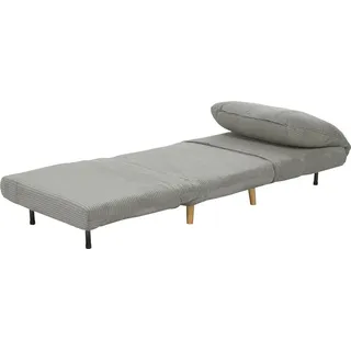 2-in-1 Schlafsofa Schlafsessel Verstellbar Klappmatratze Gästebett im Cord-Optik, für Schlafzimmer, Wohnzimmer Grau 82 x 89 x 83 cm Aosom