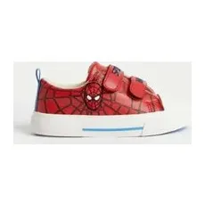 M&S Collection Baskets pour enfants à bande auto-agrippante et motif Spider-ManTM (du20 au35) - Red, Red - 13 S-STD