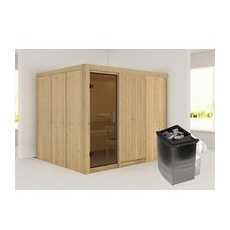 KARIBU Sauna »Jöhvi«, inkl. 9 kW Saunaofen mit integrierter Steuerung, für 4 Personen - beige