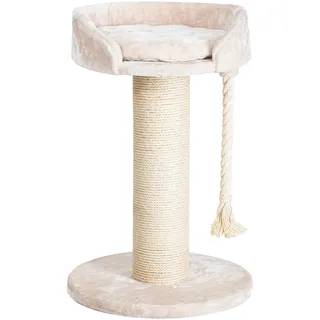 Dehner Katzen-Kratzbaum Aurelio, ca. 65 x 65 x 100 cm, Sisal/Plüsch/Holz, creme