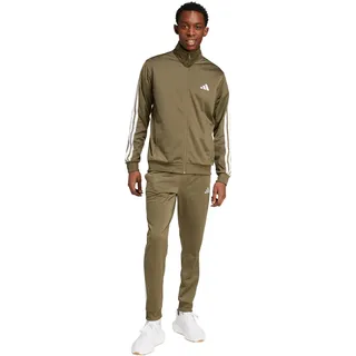 adidas Sportswear Basic 3-Streifen Herren Jogginganzug, grün - olive strata, / White - M