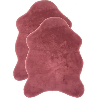 Astra "Elda, Kunstfell", rot Bordeaux B:40cm H:13mm L:60cm, Kunstfaser, Teppiche, Fellteppich, Dekofell im 2 er Set, kuschelweich, Wohnzimmer, Kinderzimmer