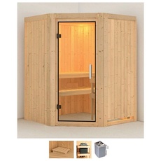 Bild von Sauna »Liva«, (Set), 9 KW-Ofen mit integrierter Steuerung beige