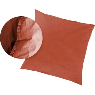 Primera Kissenbezüge »Kissenbezüge »Stone Washed«, Primera (2 Stück)« mit Stone-Washed Optik, rot