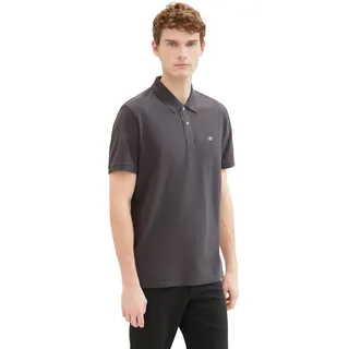 TOM TAILOR Herren Basic Piqué Poloshirt, Dark Shadow, S