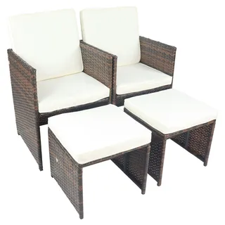 VCM Gartenstuhl 53 x 84 x 84 cm braun 4-tlg