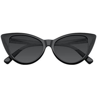 Boolavard Cateye Sonnenbrille für Damen, klassisches Vintage Retro Design mit hoher Spitze und Flügeln (Cat Eye – Schwarz Getönte Linse)