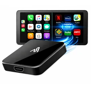 autosky CPHM2 CarPlay & Android Auto - Wandelt kabelgebundenes CarPlay/Android Auto in Wireless-Verbindung - HDMI-Ausgang für kabelloses Video- und Audio-Streaming im Fahrzeug