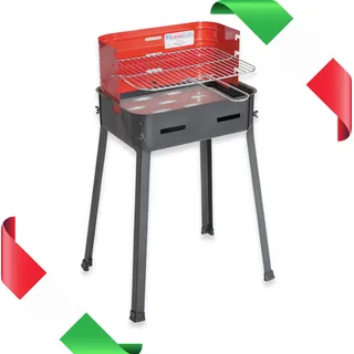 Holzkohlegrill klein 35x25x65h lackiertem Stahl verchromt Grill einstellbar drei-Position Bildschirm Beine Schmetterling Schrauben - Schwarz