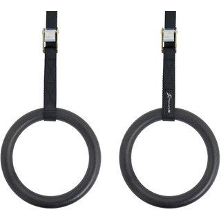 ProsourceFit Fitness Gymnastics Rings with Straps for Total Body Conditioning at Home