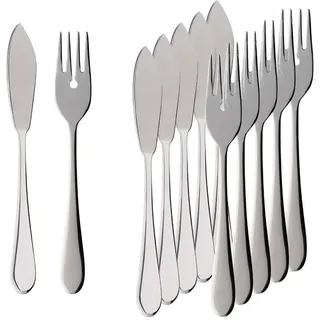Villeroy & Boch "Fischbesteck Oscar 60er Set silber", silber,