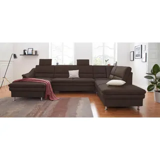 sit&more Wohnlandschaft Mikrofaser U-Form 3-Sitzer Dunkelbraun