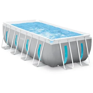 Rechteckpool INTEX "PrismFrame Clearview", grau, B:200cm H:122cm L:400cm, Schwimmbecken, Rechteckpool, 400x200x122 cm