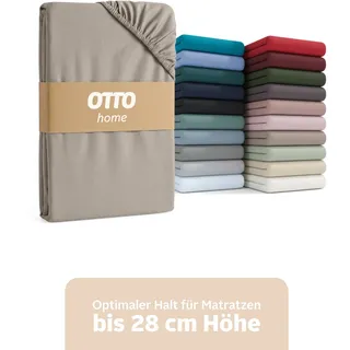 OTTO home Spannbettlaken Baumwolle 70 x 200 cm taupe