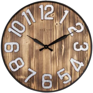 NeXtime 3277BR Wanduhr, Holz, Braun, 50 cm
