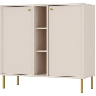 Selsey Oktio - Sideboard 2-türig Mit Regalen, Sandbeige 100 cm - Beige