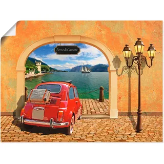Artland Wandbild »Kleiner italienischer Hafen« Auto 1 Stk. tlg. als Leinwandbild, Poster in verschied. Größen, orange