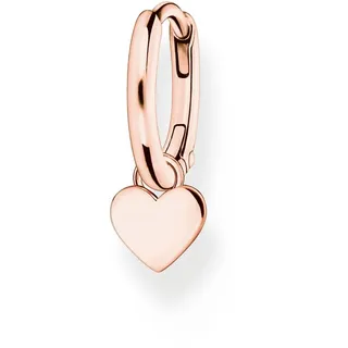 Thomas Sabo Einzel Creole mit Herz Anhänger roségold 925 Sterlingsilber, 750 Roségold Vergoldung