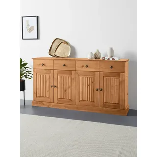 Home Affaire Sideboard "Liotta", beige (natur gebeizt, gewachst), B:158cm H:80cm T:34cm, FSC-zertifiziertes Massivholz, Sideboards, Sideboard