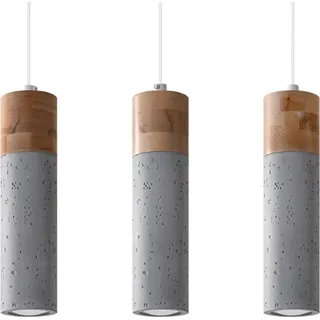 Pendelleuchte Zane 3 Beton SOLLUX Grau - Grau