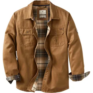 Legendary Whitetails Herren Journeyman Hemdjacke, Flanell gefütterte Shacket für Männer, wasserabweisender Mantel, robuste Herbstkleidung, Gerste, Größe 4XL hoch
