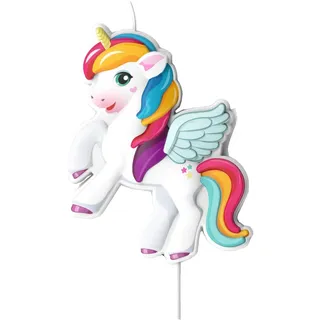 Dekora 2D Geburtstagskerze Einhorn Tesia & Friends 8 cm mehrfarbig