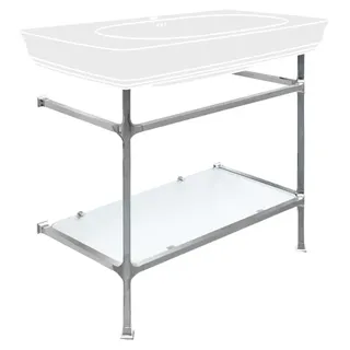 Kronenbach Zeta 2.0 Unterbaugestell eckig mit Glasablage für Waschtisch 90 cm